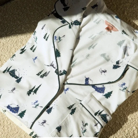 Eberjey White and Blue Pajama Set - Picture 2 of 4